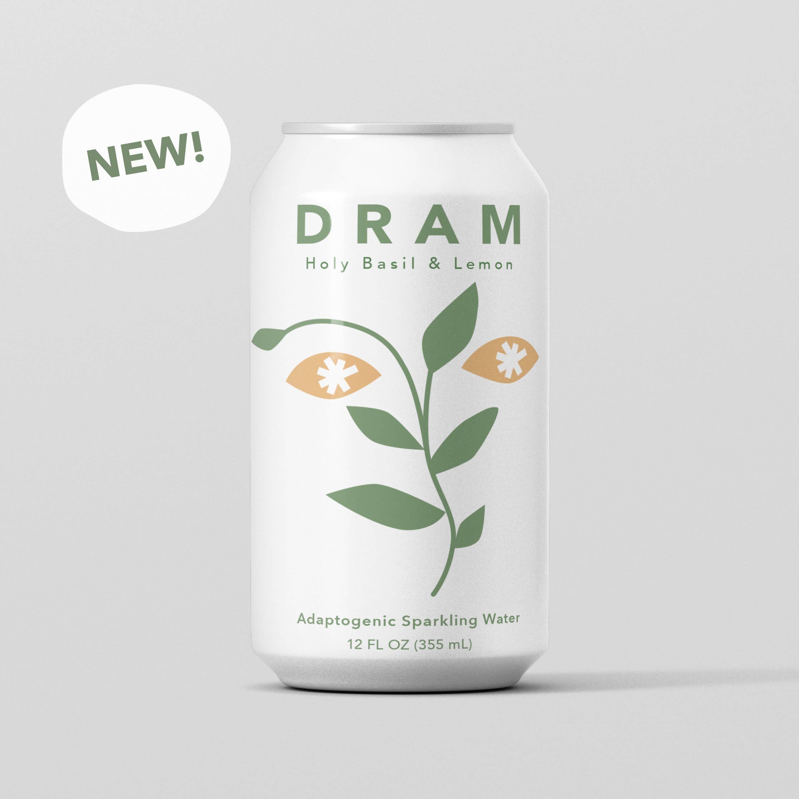 Holy Basil & Lemon Adaptogenic Sparkling Water